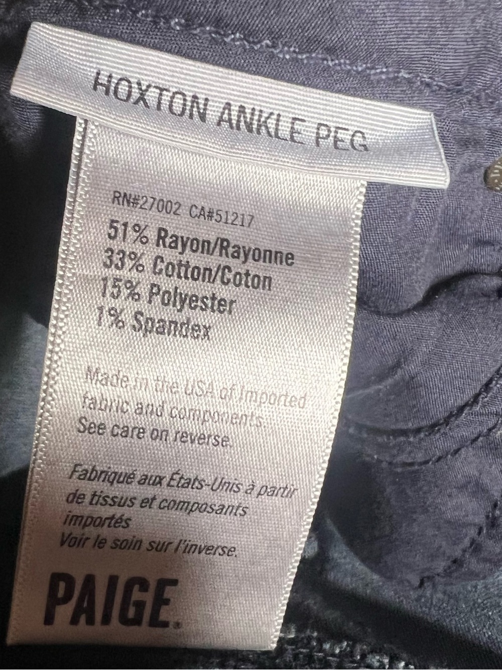 Paige Hoxton Ankle Peg Dark Wash Skinny Jeans - Picture 6 of 6